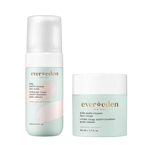 Evereden Kids Happy Face Duo (Melon Juice) - Multi-Vitamin Face Wash & Face Cream Set - Clean & Vegan Skin Care for Kids 3+ - Moisturizing, Nourishing, & Protective Skin Care Set - Image 1