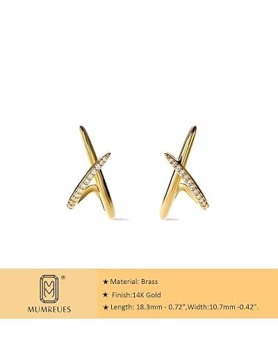 Gold Earrings for Women Trendy,14K Gold Stud Earrings Dainty Earrings Simple Minimalist Cubic Zirconia Diamond Gold Earrings Hypoallergenic Earring for Women Gifts thumbnail 6