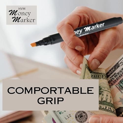 HVM Counterfeit Money Detector Pen (5 Counterfeit Pens) - Money Marker Bill Detector Pen with Upgraded Chisel Tip - Detect Fake Bills, Universal False Currency Checker Pack thumbnail 7