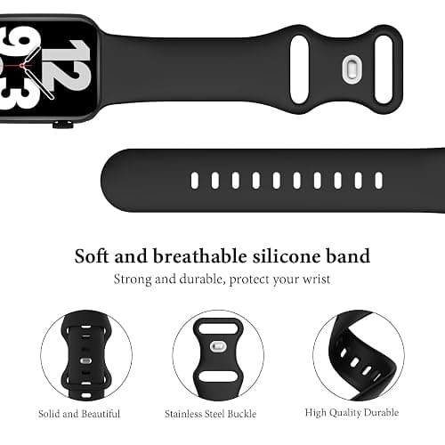 6 Pack Silicone Bands Compatible with Apple Watch Band 38mm 40mm 41mm 42mm 44mm 45mm 46mm 49mm Women Men, Soft Sport Strap Replacement Wristband for iWatch Series 11 10 9 8 SE 7 6 5 4 3 2 1 Ultra thumbnail 2