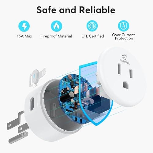 EIGHTREE Smart Plug, Smart Home WiFi Outlet Works with Alexa & Google Home, Smart Socket with Remote Control & Timer Function, 2.4GHz WiFi Only, 4 Packs thumbnail 8