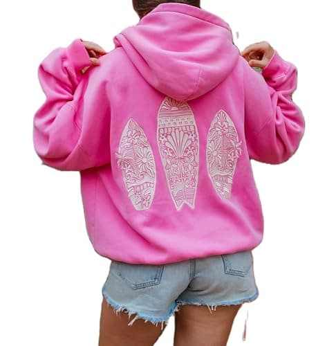 ROAONOCOMO Women Y2K Embroidered Hoodie Floral Graphic Oversized Pullover Hoodie Cute Animal Pocket Hooded Sweatshirts thumbnail 2