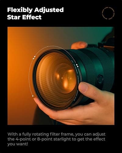 K&F CONCEPT 67mm Variable Star Filter Cross Screen Starburst Filter 4, 8 Points -18 Layer Coating Ultra Slim Optical Glas Camera Lens Filter with 3 Cleaning Cloth thumbnail 6