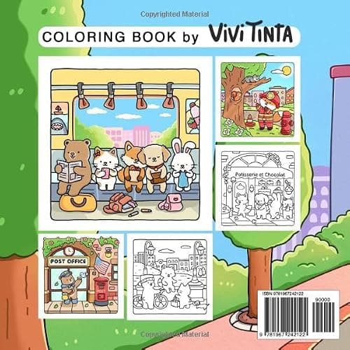 Fuzzy Life: Cute & Cozy Coloring Book for Adults & Teens Featuring Adorable Animal Friends in Everyday Moments for Stress Relief thumbnail 2