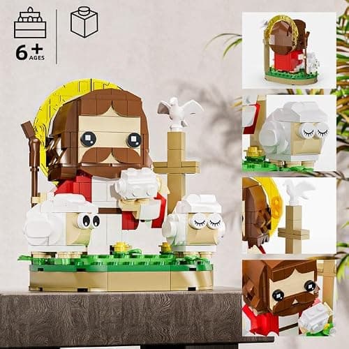 Taojiyuan Jesus Christ Building Blocks Set,Divine Shepherd Jesus Building Toy Jesus Figurine Educational Christian Toy for Kids thumbnail 5