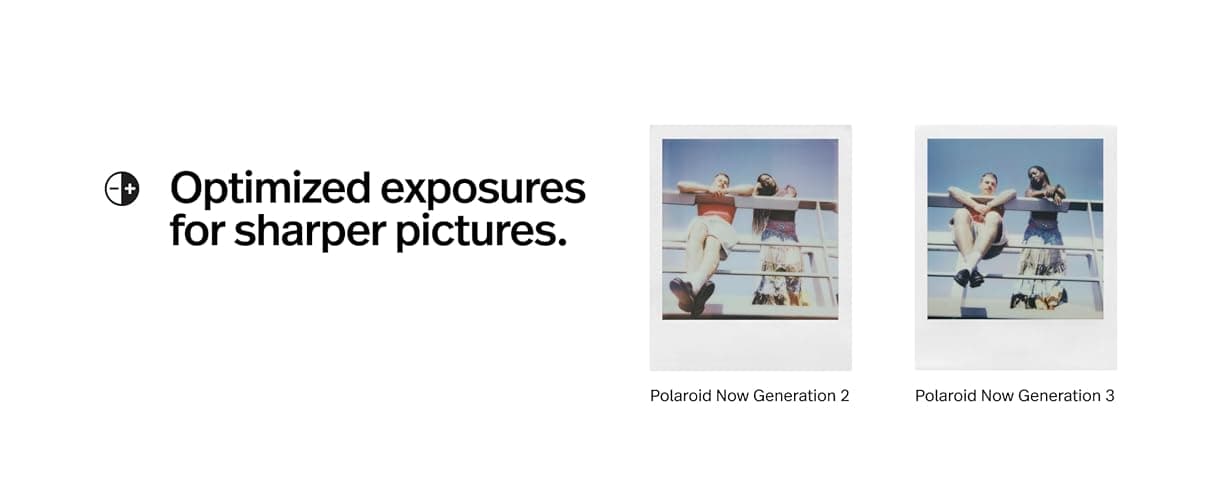 Polaroid Now 3rd Generation I-Type Instant Camera + Film Bundle - Now Black Camera + 16 Color Photos (6560) thumbnail 7