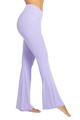 Sunzel Flare Leggings, Crossover Yoga Pants with Tummy Control, High-Waisted and Wide Leg thumbnail 2