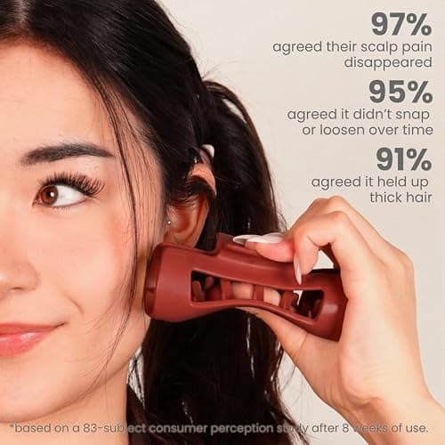 Mello Hair Claw Clip – Flexible Hair Clip for All Hair Types, Durable Strong Hold, Non-Slip Matte Finish, Claw Clips for Girls & Women, Perfect for Everyday Hair Styling, Made in Korea (Red) thumbnail 4