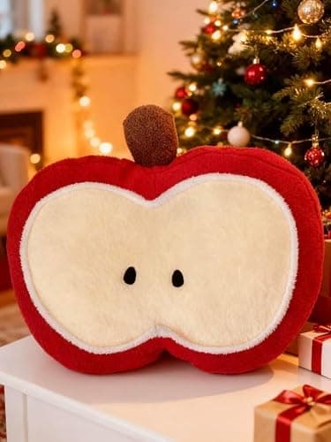 YISLEND Apple Shaped Throw Pillow, Cute Soft Fruit Decorative Sofa Cushion for Bed Couch, Hoom Decor Pillow Cushion for Chair Sofa Living Room (Red, 11.8") thumbnail 7