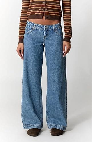 PacSun Women's Kaia Ultimate Low Rise Baggy Jeans Light Blue Wash Size 26 thumbnail 2