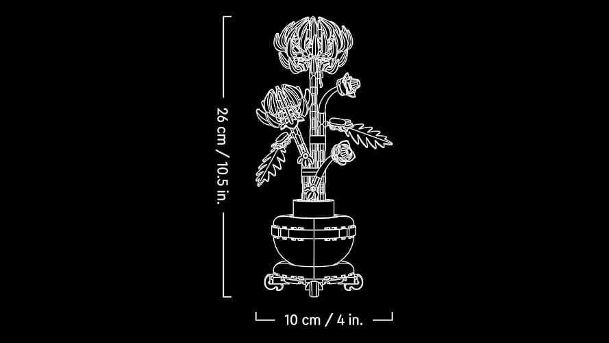 LEGO Botanicals Chrysanthemum Artificial Flower Building Set - Creative Model Kit for Adults to Build - Faux Plant Gift for Women and Men - Home Office Decor from the Botanical Collection - 10368 thumbnail 3