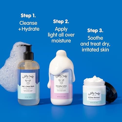 TUBBY TODD 3-Step Baby Bath & Skincare Routine - The Regulars Bundle - 8.5oz Baby Shampoo and Body Wash, 8.5oz Everyday Lotion & 3.5oz All Over Ointment - Lavender Rosemary thumbnail 3