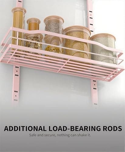 Moforoco Pink 9-Tier Over The Door Pantry Organizer, Pantry Organization and Storage, Black Hanging Basket Wall Spice Rack Seasoning Shelves thumbnail 4