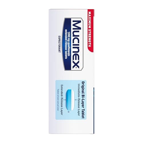 Mucinex 12 Hour Maximum Strength 1200 mg Guaifenesin Extended-Release Tablets for Excess Mucus Relief, Expectorant Aids Excess Mucus Removal, Chest Congestion Relief for Adults, 48 Tablets thumbnail 9