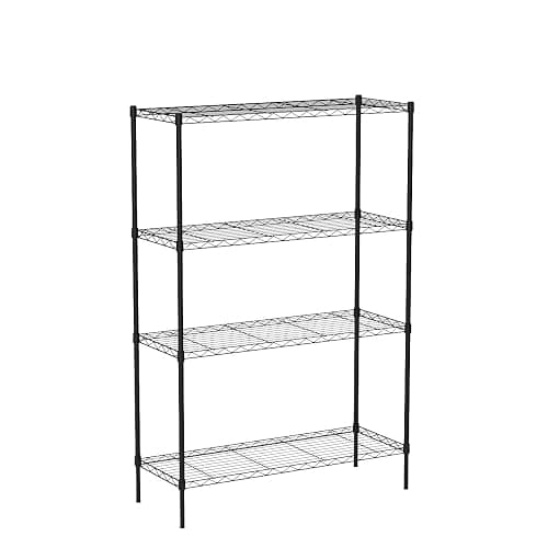 HCY 4-Tier Wire Shelving Unit Storage Shelves Shelf Organizer 54"x36"x14" Heavy Duty Metal Storage Rack NSF Height Adjustable for Laundry Bathroom Kitchen Garage Pantry Organization(Black) thumbnail 6