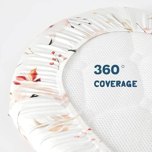Stretchy Ultra Soft Bassinet Fitted Sheets 3 Pack, Universal Fitted for Bassinets Oval Rectangle Mattress, Pretty Bassinet Sheets for Baby Girls, Watercolor Rose Flora Orange Pink thumbnail 6