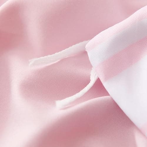 Sedefen Housse de Couette 140x200 cm cœur Rose Rayures Ado Adultes Parure de Lit 1 Personne avec Fermeture Éclair Filles Housse Couette en Microfibre avec 1 Taie d'oreiller 65x65 cm - Rose Coeur Réversible - 140x200cm+65x65cm*1 thumbnail 8