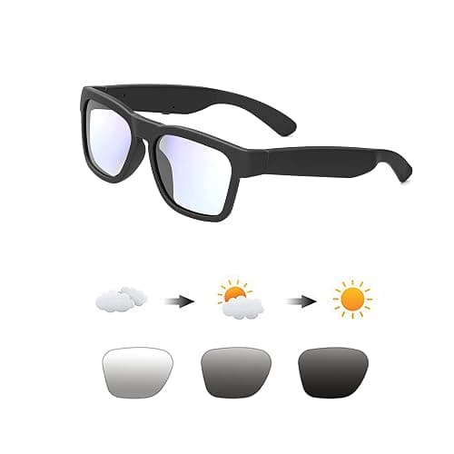 OhO Smart Glasses,Polarized Sunglasses with Bluetooth Speaker,Athletic/Outdoor UV Protection and Voice Control,Unisex(Transitional Blue Light Lens) - Image 1