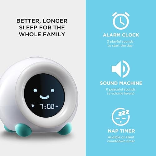 LittleHippo Mella: Kids Alarm Clock, Ready to Rise Children's Sleep Trainer, Night Light, Sound Machine and OK to Wake for Toddlers and Kids - Arctic Blue (Updated 2025) thumbnail 5