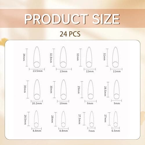 Auroriel 24 Stück Long Stiletto Press on Nails mit 3D Herz-, Blumen- & Schmetterlingsflügel Design Wiederverwendbare Acrylic Fake Nails Full Cover für Frauen Hochzeit Party Alltag thumbnail 2