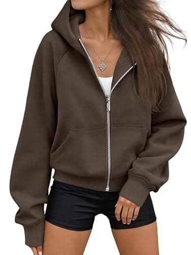 AUTOMET Womens Zip Up Hoodies Fleece Jackets Oversized Sweatshirts Fall Fashion Outfits 2025 Sweaters Winter Clothes - Image 1
