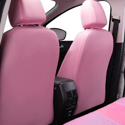 Flying Banner car seat Covers Set airmesh Breathable Fashion Easy Bench Split Protectors Sport Fashion (Pink & Pink, Full Set - Low Back) thumbnail 3