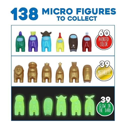 Among Us Micro Figures – Blind Bag of 3 Officially Licensed Crewmate & Imposter Mini Figures (138 to Collect + Metallic & Glow-in-The-Dark Surprise) thumbnail 3