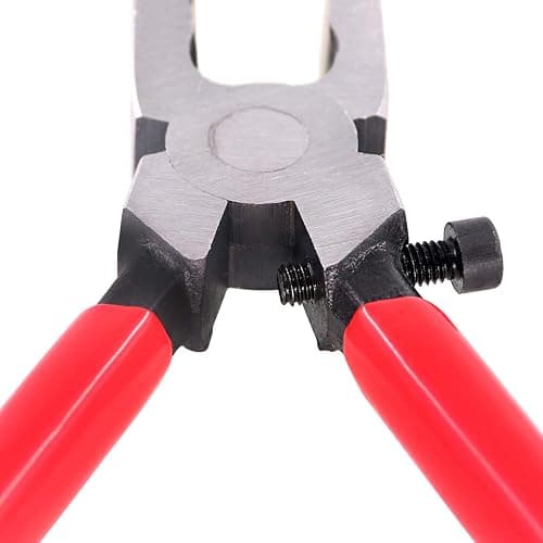 Swpeet Heavy Duty Key Fob Pliers Tool, Metal Glass Running Pliers with Curved Jaws, Studio Running Pliers Attach Rubber Tips Perfect for Key Fob Hardware Install and Stained Glass Work thumbnail 4