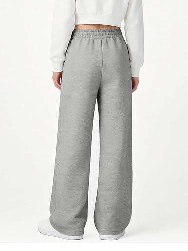 Teen Girl Cute Bowknot Baggy Sweatpants Kids Straight Leg Joggers Size 9-16 | Cotton blend fabric, Elastic drawstring waist, Fleece lining, Side pockets, Cute bow print, Suit for casual, athletic, school thumbnail 6