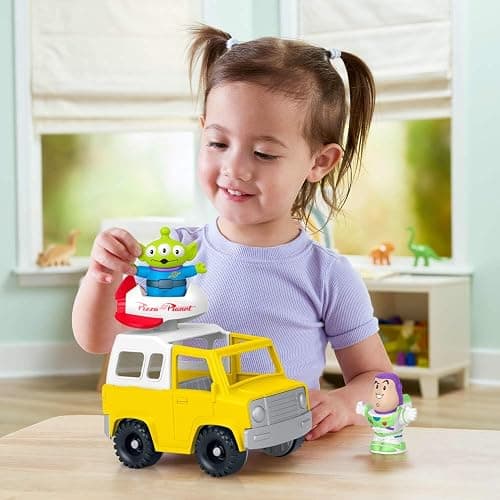 Fisher-Price Little People Toddler Toy Disney & Pixar Toy Story Pizza Planet Truck with Buzz Lightyear & Alien Figures for Kids Ages 18+ Months thumbnail 2