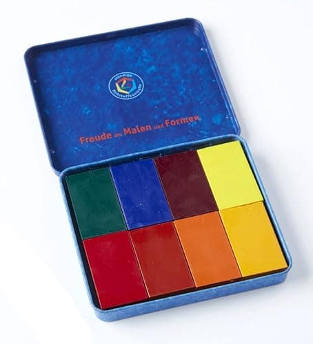 Stockmar Beeswax Block Crayons, Set of 8 - Non Toxic, Safe, Natural Jumbo Crayons For Kids & Adults - Waldorf Homeschool -Waldorf Art Supplies - In Storage Tin Case, Made in Germany thumbnail 5