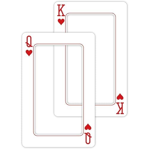 2 Pcs Casino Night Party Decoration 24 x 15 Inch Jumbo Playing Cards Giant Playing Card Board Cut Out Casino Photo Booth Prop Frame Vegas Party Decoration for Carnival Poker Night Decor (K,Q) - Image 1