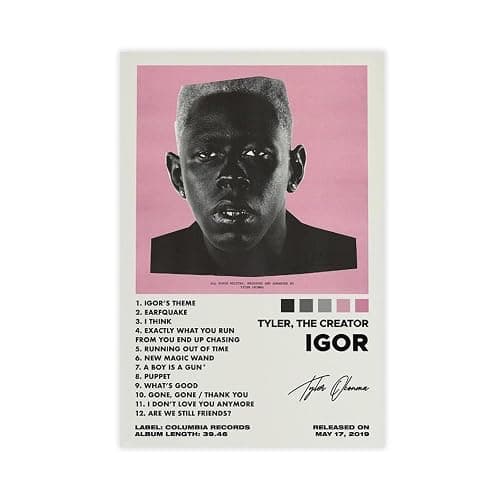 Tyler, The Creator Igor Music Album Cover Signed Dormitory Bedroom Wall Art Deco Poster Poster Wall Art Decor Print Picture Paintings for Living Room Bedroom Decoration Style:Unframe 08x12inch(20x30cm - Image 1