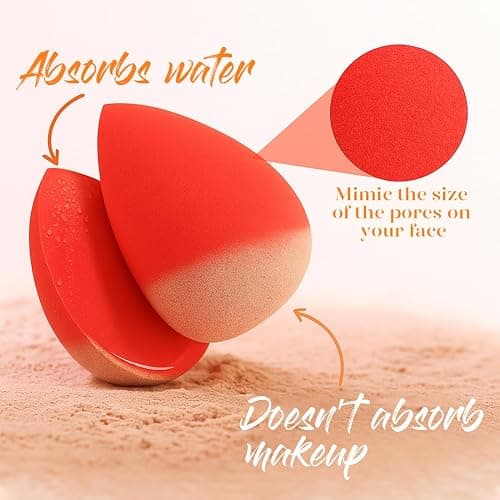 BEAKEY Makeup Sponge Set, 5 Pack Foundation Beauty Sponges & Soft Blenders | Micro Porous Low Absorption, for Liquid Cream & Powder Application, Latex Free Vegan & Cruelty-Free, Reusable & Durable thumbnail 3