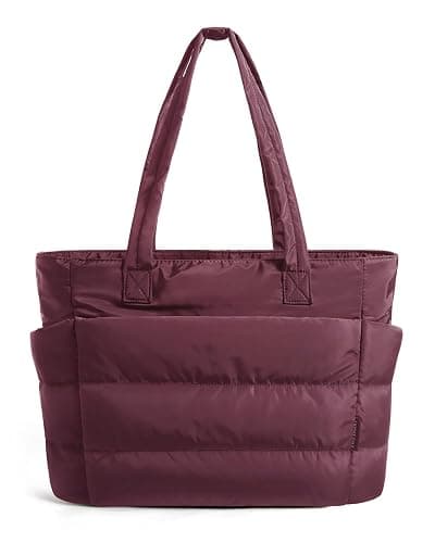 BAGSMART Tote Bag for Women, Lightweight Puffy Tote Bag with Compartments Shoulder Bag Handbag for Travel, Work, Gym | Lightweight - Image 1