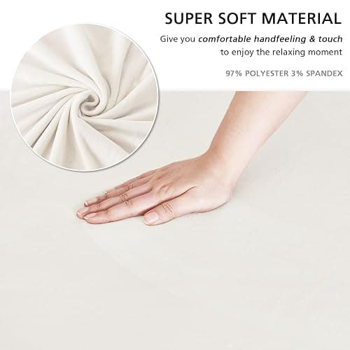 NICEEC Armchair Cover Super Soft 1-Piece White Armchair Slipcover Stretch Universal Spandex Couch Covers for Living Room Easy Fit Washable Furniture Sofa Protector with Skirt thumbnail 4