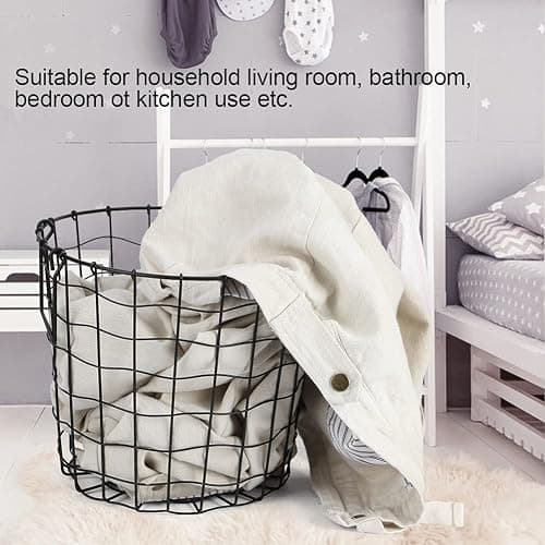 Iron Art Laundry Basket, Multifunctional Storage Organizer for Bathroom, Nordic Style, ins style, Versatile Use with Large Capacity, Hollow Design for Dirty Clothes thumbnail 5