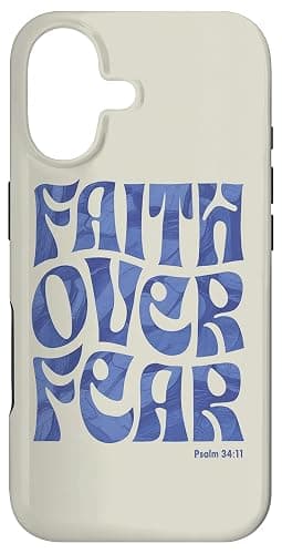 Faith Over Fear Inspirational Christian Worship Bible Verse Case for iPhone 17 - Image 1
