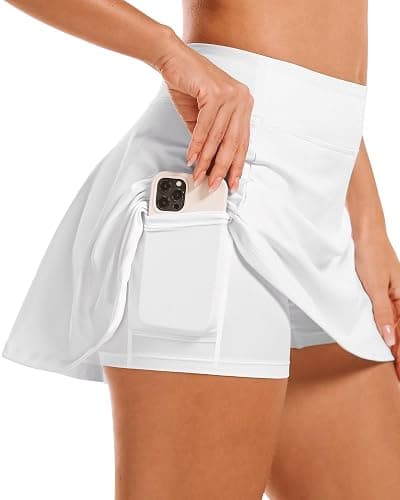 Stelle Women's Tennis Golf Skirts High Waisted with Pockets Inner Shorts for Athletic Skorts Sports Running Pickleball - Image 1