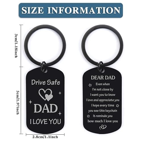 Gifts for Dad from Daughter Son, Drive Safe Keychain Dad Christmas Gift Stocking Stuffers for Birthday Thanksgiving Father's Day Gift for Husband from Wife thumbnail 3