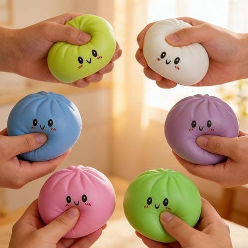 Dumplings Squishy Stress Balls Fidget Sensory Toy Mystery Dumplings Squishy Soft Squeeze Decompression Dough for Adults thumbnail 4