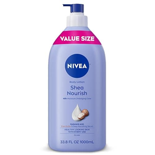 NIVEA Shea Nourish Body Lotion with Shea Butter & Hyaluronic Acid, 33.8 Oz - Image 1