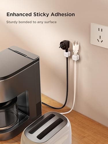9 Pack Magnetic Cable Clips [Cable Smooth Adjustable] Cord Holder, Under Desk Cable Management, JOYROOM Adhesive Wire Holder Keeper Organizer for Home Office Desk Phone Car Wall Desktop Nightstand thumbnail 6