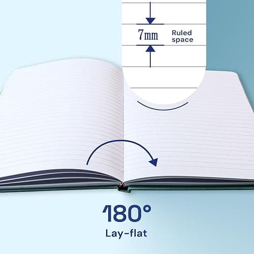 ONAVIA A5 Lined Journal Notebook, 7mm College Ruled Notepad, Journaling for Writing, Work, School, Travel and Note Taking, Hardcover 160 Pages (80 Sheets) 5.79 x 8.3 inches (3 Pack Black) thumbnail 5