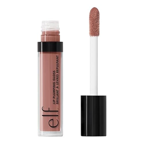 e.l.f. Lip Plumping Gloss, High-Shine Sheer Color, Hydrates & Creates Fuller Lips With Vitamin E, Vegan & Cruelty-Free, Petal Pressed, 0.1 Fl Oz - Image 1