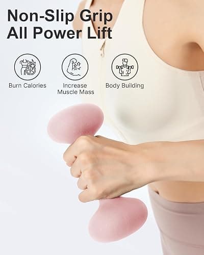 YOTTOY Dumbbell Set of 2,2-15 Pound Hand Weights for Women, Non-Slip Hand Weights for Home Gym, Strength Training, and Full-Body Workouts thumbnail 5