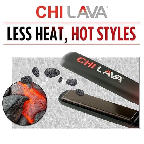 CHI Original Lava Ceramic Flat Iron, Hair Straightener For An Even & Smooth Finish, Lower Temperature, 11 Foot Cord For Convenience, 1" Iron thumbnail 4