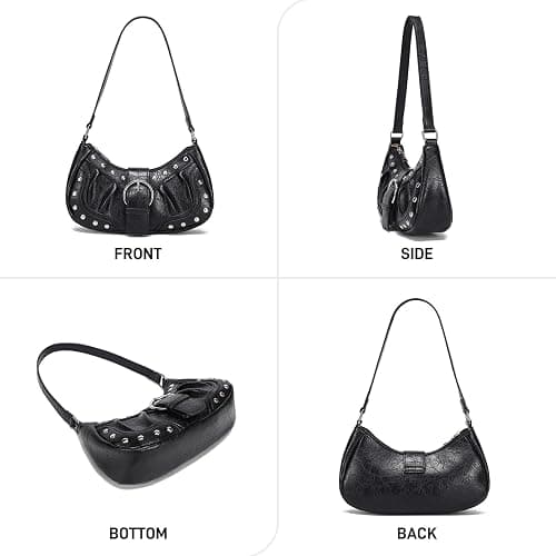 HIYOLALA Y2K Purse Small Shoulder Bags for Women with Rivets Punk Style Goth Grunge Emo Handbag thumbnail 3