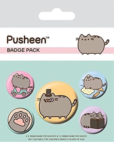 Pusheen Fancy Badge Pack, 10 x 12.5cm, Multi-color - Image 1