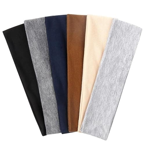 TERSE Headbands for Women Short Hair Non Slip Elastic Sweat Hairbands Soft Fabric Hair Bands Workout Yoga Running Sport Thin Hairwrap for Girls - Image 1